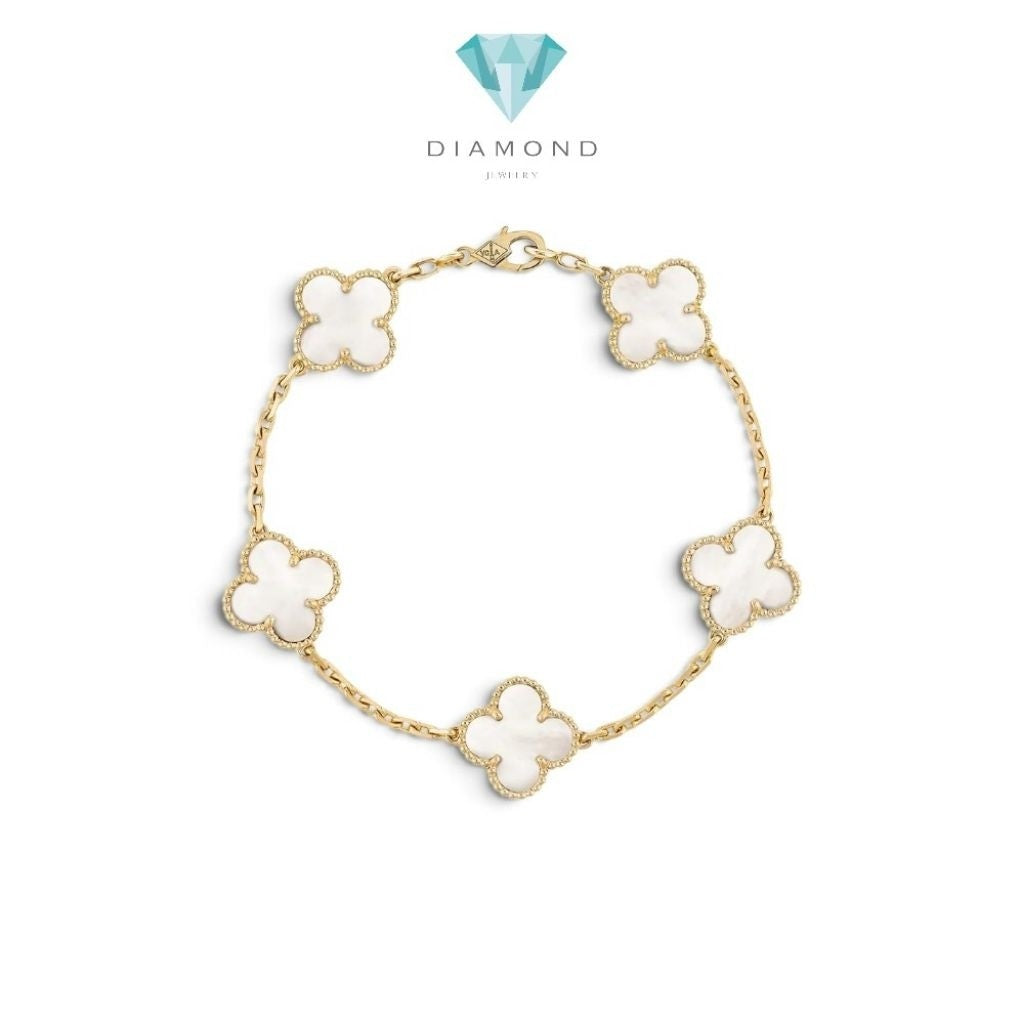 MOP Clover Alhambra Bracelet 18K / Gelang MOP Bunga 18K / Diamond Jewelry / RB1100