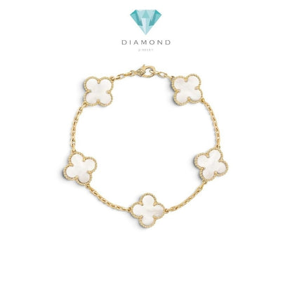 MOP Clover Alhambra Bracelet 18K / Gelang MOP Bunga 18K / Diamond Jewelry / RB1100
