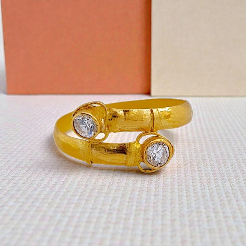 Double Love Gold Ring 23K / Cincin Emas Dua Hati 23K / Diamond Jewelry 145CMSWP1