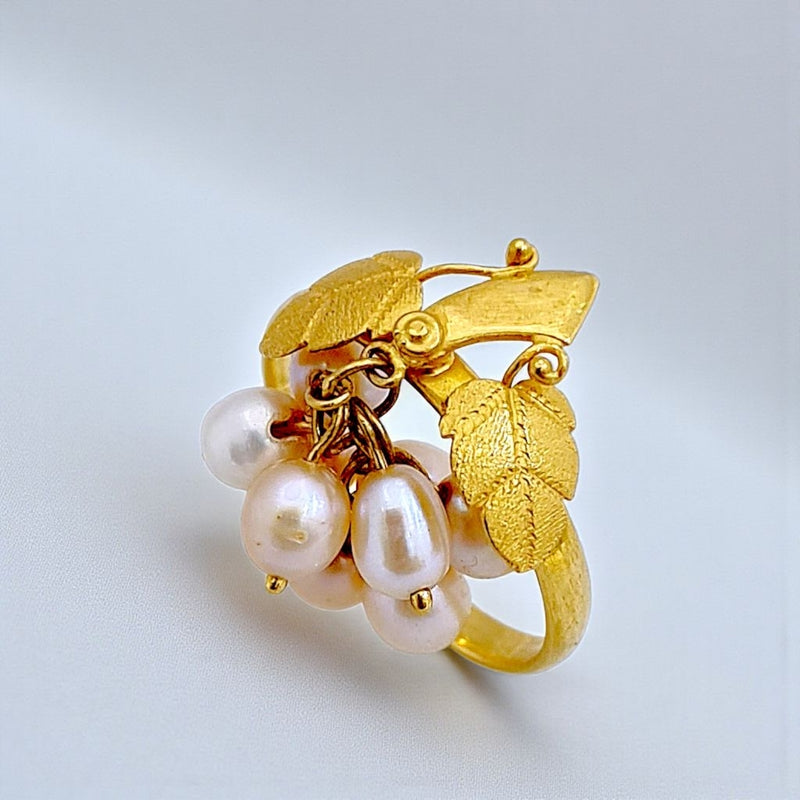 Grape Pearl Gold Ring 23K/ Cincin Emas Mutiara  23K /Diamond Jewelry 404CMS403LS