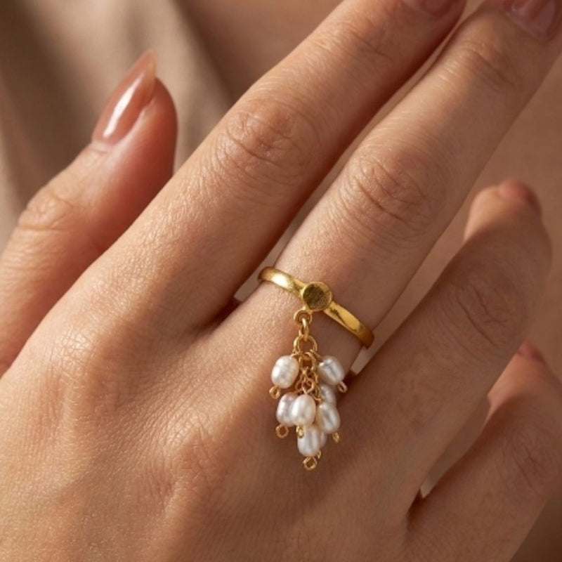 Fruit MOP Gold Ring 23K / Cincin Emas Buah Mutiara 23K / Diamond Jewelry 405CMS404LS