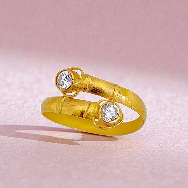 Double Love Gold Ring 23K / Cincin Emas Dua Hati 23K / Diamond Jewelry 145CMSWP1