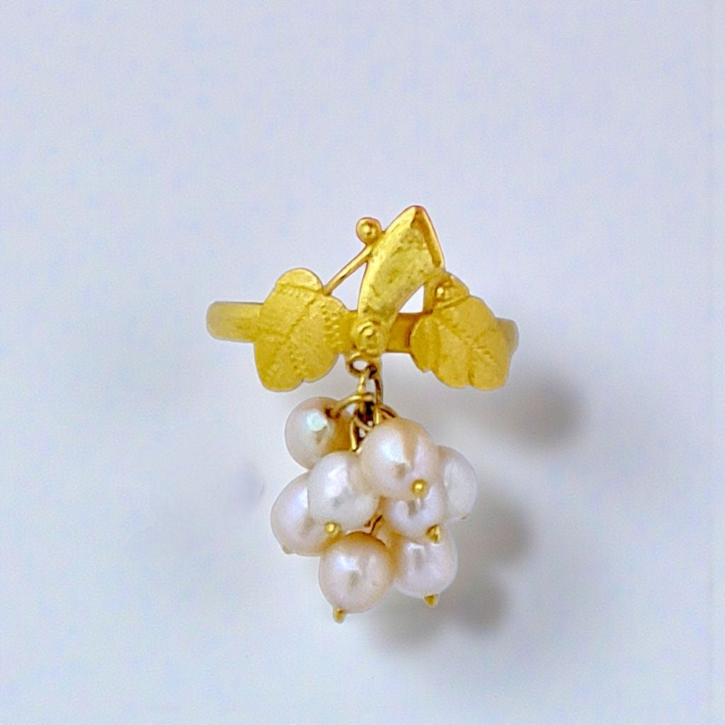 Grape Pearl Gold Ring 23K/ Cincin Emas Mutiara  23K /Diamond Jewelry 404CMS403LS