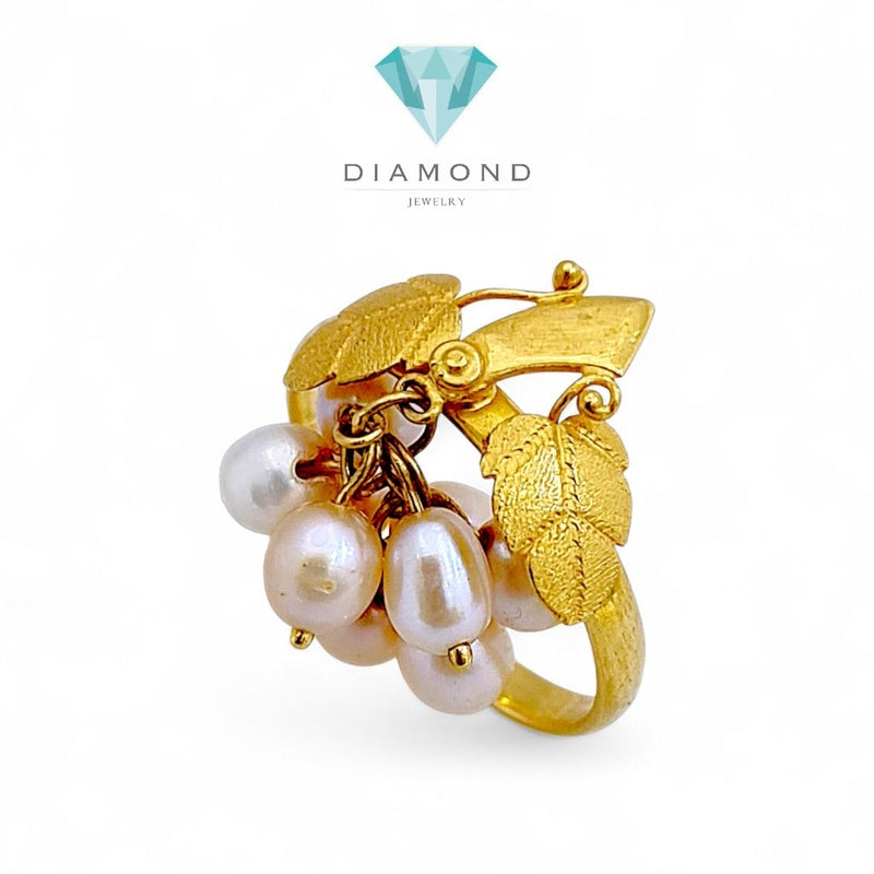 Grape Pearl Gold Ring 23K/ Cincin Emas Mutiara  23K /Diamond Jewelry 404CMS403LS