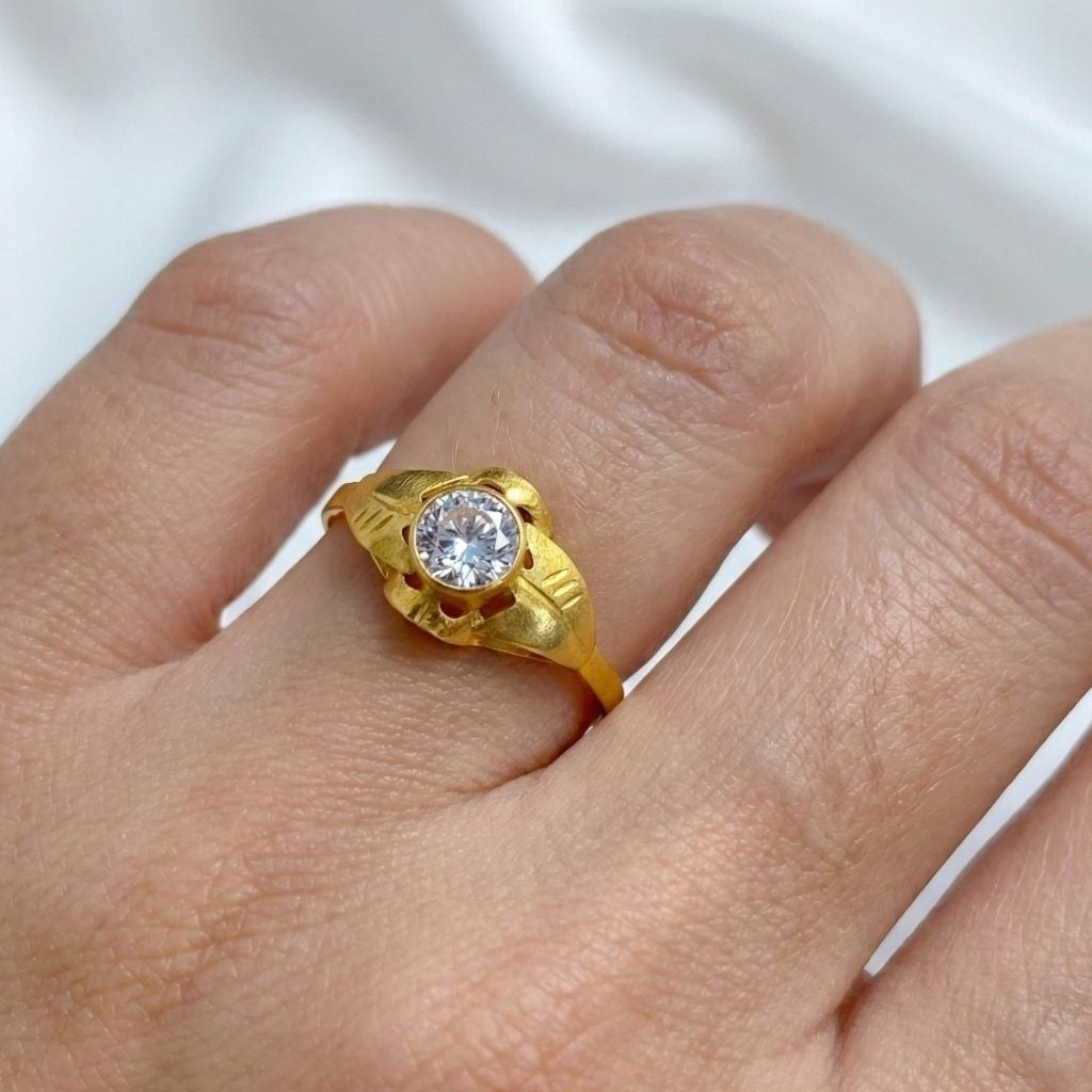 Leaf Gold Ring 23K / Cincin Emas Daun 23K / Diamond Jewelry 148CMSWP2