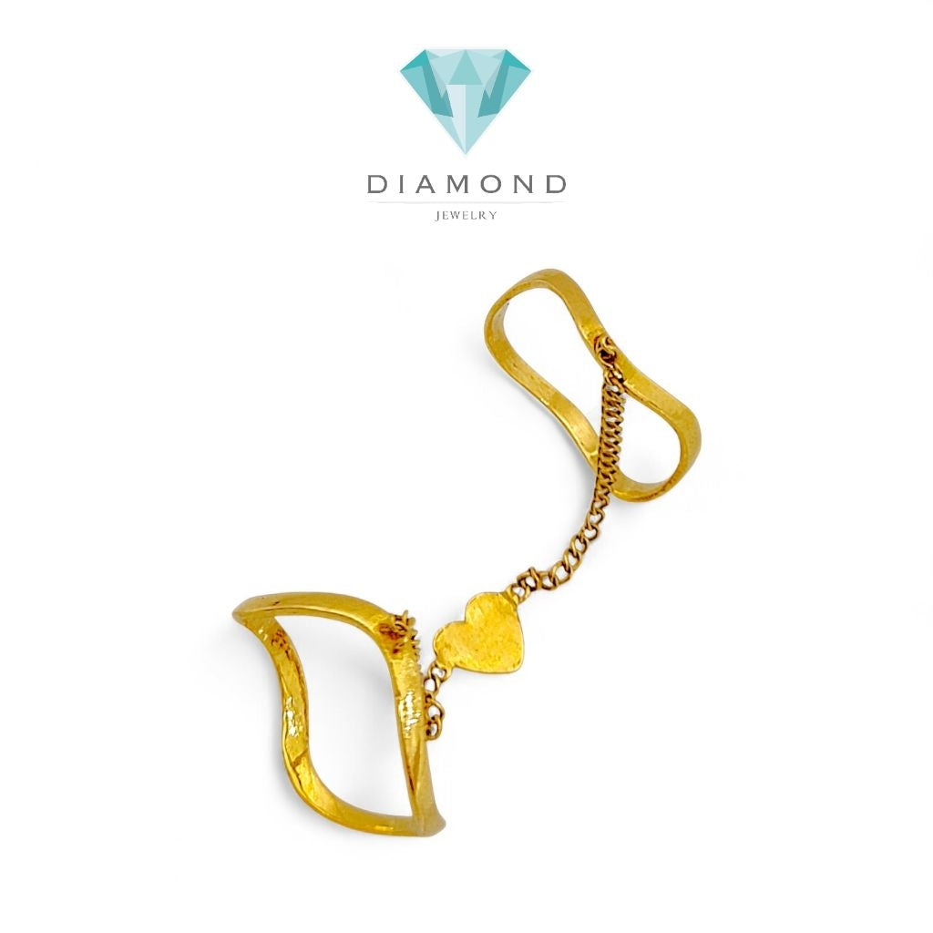 Love Double Layer Gold Ring 23K / Cincin Emas Love Dua Layer 23K / Diamond Jewelry 93CMSWP3
