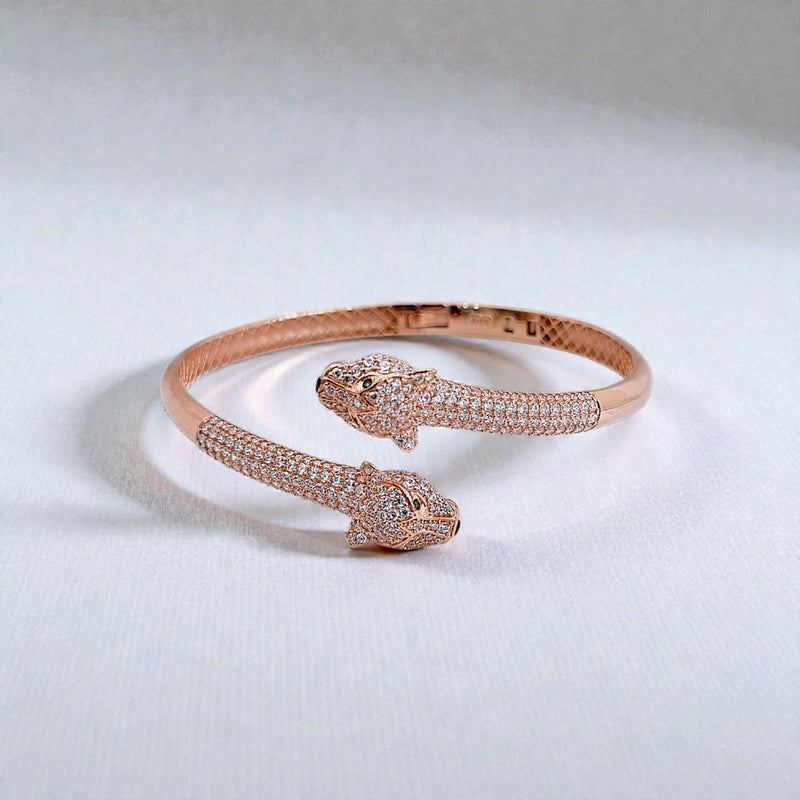 Double Panther Gold Bracelet 700K / Gelang Emas Dua Panther 700K / Diamond Jewelry 454GMS1038LS