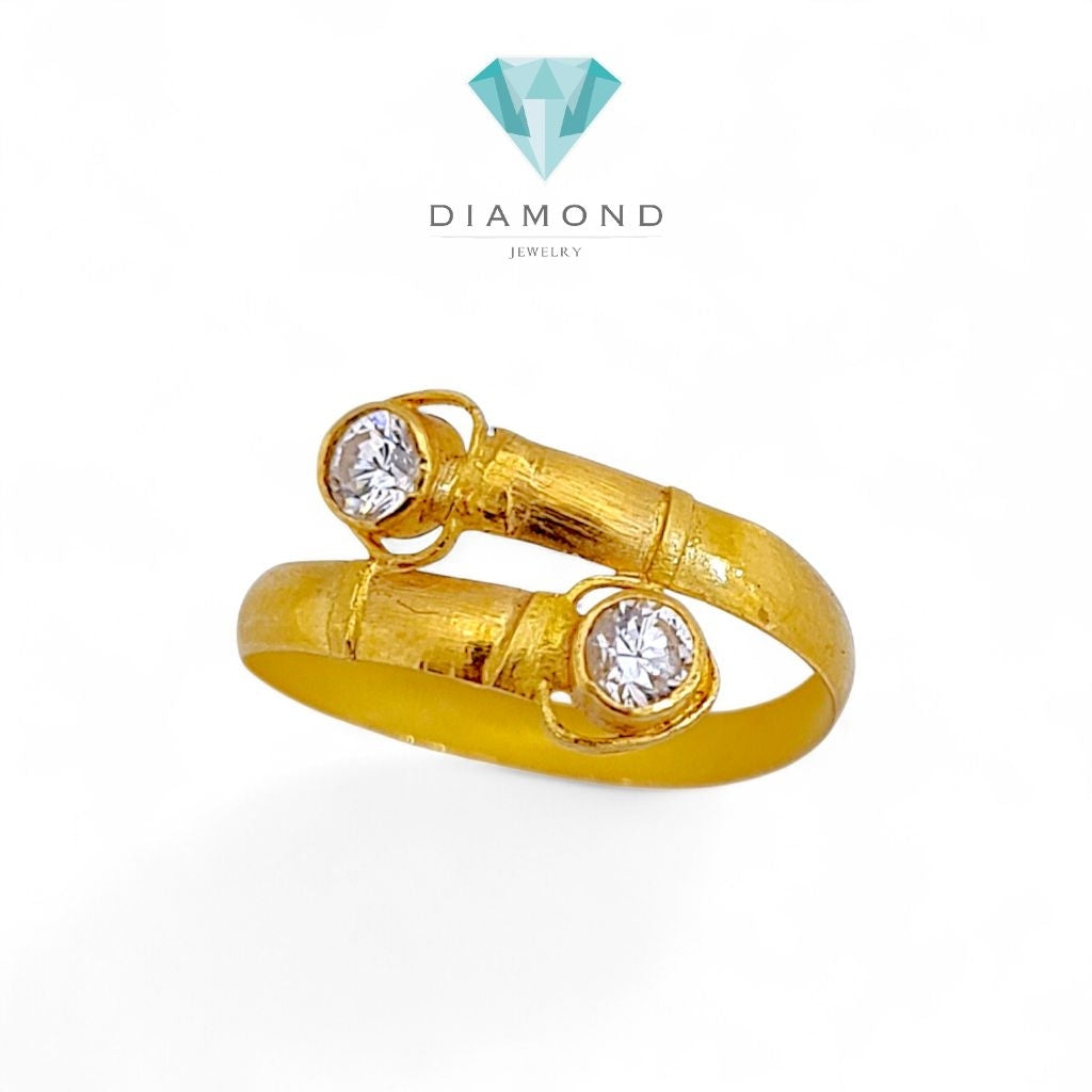 Double Love Gold Ring 23K / Cincin Emas Dua Hati 23K / Diamond Jewelry 145CMSWP1