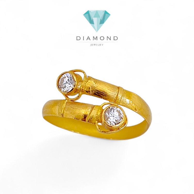 Double Love Gold Ring 23K / Cincin Emas Dua Hati 23K / Diamond Jewelry 145CMSWP1