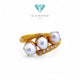 Tripel MOP Gold Ring 23K / Cincin Emas Tiga Mutiara 23K  / Diamond Jewelry 125CMSWP4