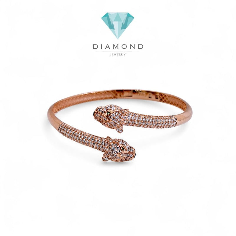 Double Panther Gold Bracelet 700K / Gelang Emas Dua Panther 700K / Diamond Jewelry 454GMS1038LS