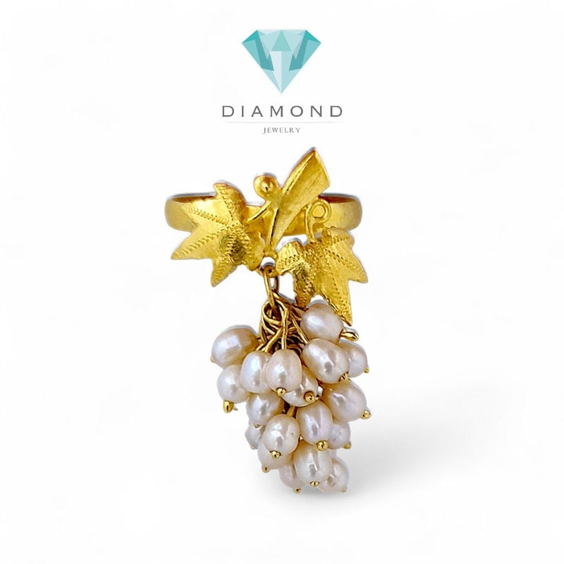 Grape Pearl Gold Ring 23K / Cincin Emas Mutiara 23K / Diamond Jewelry 403CMS528LS