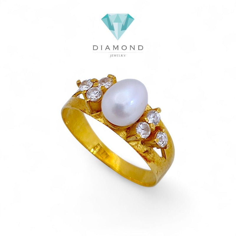 MOP Gold Ring 23K / Cincin Emas Mutiara 23K / Diamond Jewelry 129CMSWP3
