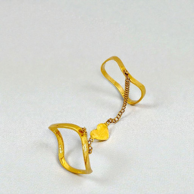 Love Double Layer Gold Ring 23K / Cincin Emas Love Dua Layer 23K / Diamond Jewelry 93CMSWP3