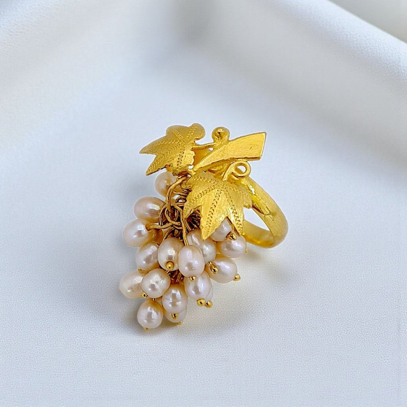 Grape Pearl Gold Ring 23K / Cincin Emas Mutiara 23K / Diamond Jewelry 403CMS528LS