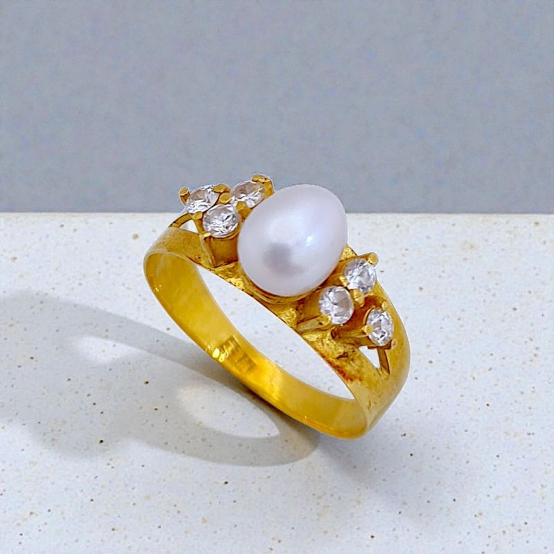 MOP Gold Ring 23K / Cincin Emas Mutiara 23K / Diamond Jewelry 129CMSWP3