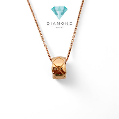Coco Crush Quilt Gold Necklace 18K / Diamond Jewelry/ Kalung Perhiasan Emas Quilt-376KBD643RY-HT