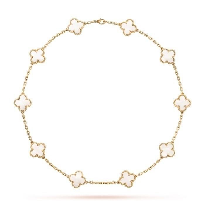 Necklace Clover 10 Mother Of Pearl 18K Diamond Jewel-86KBD160000AB-HT
