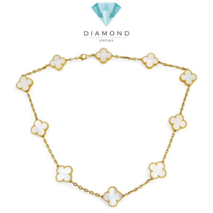 Necklace Clover 10 Mother Of Pearl 18K Diamond Jewel-86KBD160000AB-HT