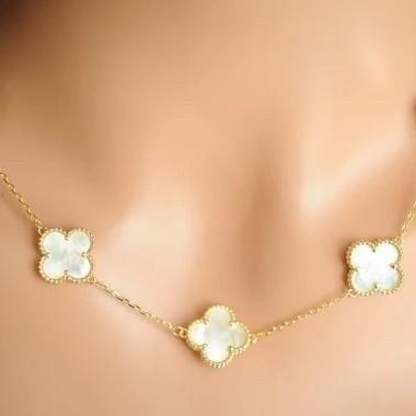 Necklace Clover 10 Mother Of Pearl 18K Diamond Jewel-86KBD160000AB-HT