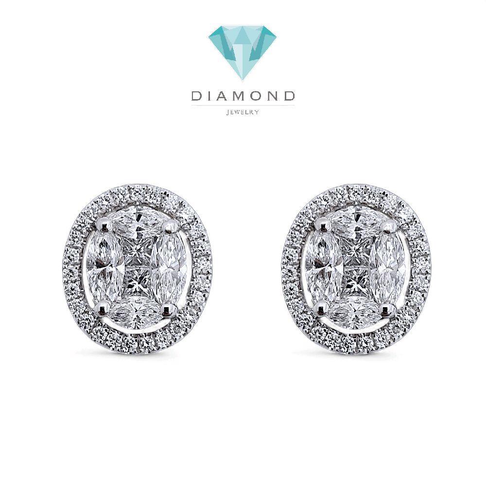 Oval Diamond Earring 18K / Anting Berlian Oval 18K / Diamond Jewelry 404AB2400PRLS