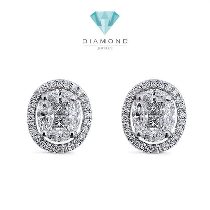 Oval Diamond Earring 18K / Anting Berlian Oval 18K / Diamond Jewelry 404AB2400PRLS