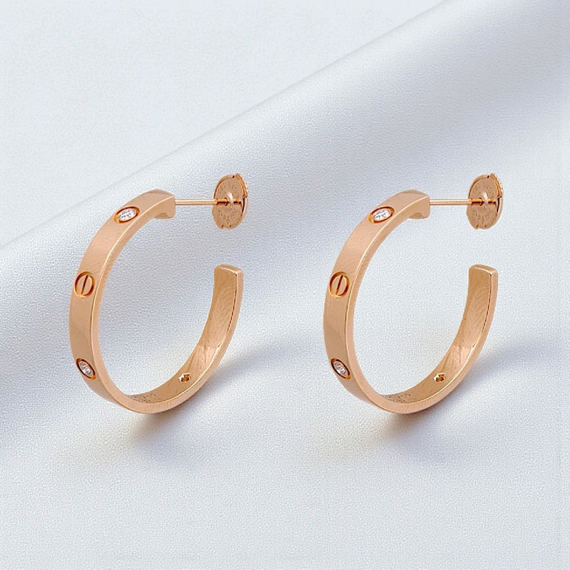 Love Diamond Medium Earring 18K / Anting Berlian Medium Love 18K / Diamond Jewelry 400ABD13000RY