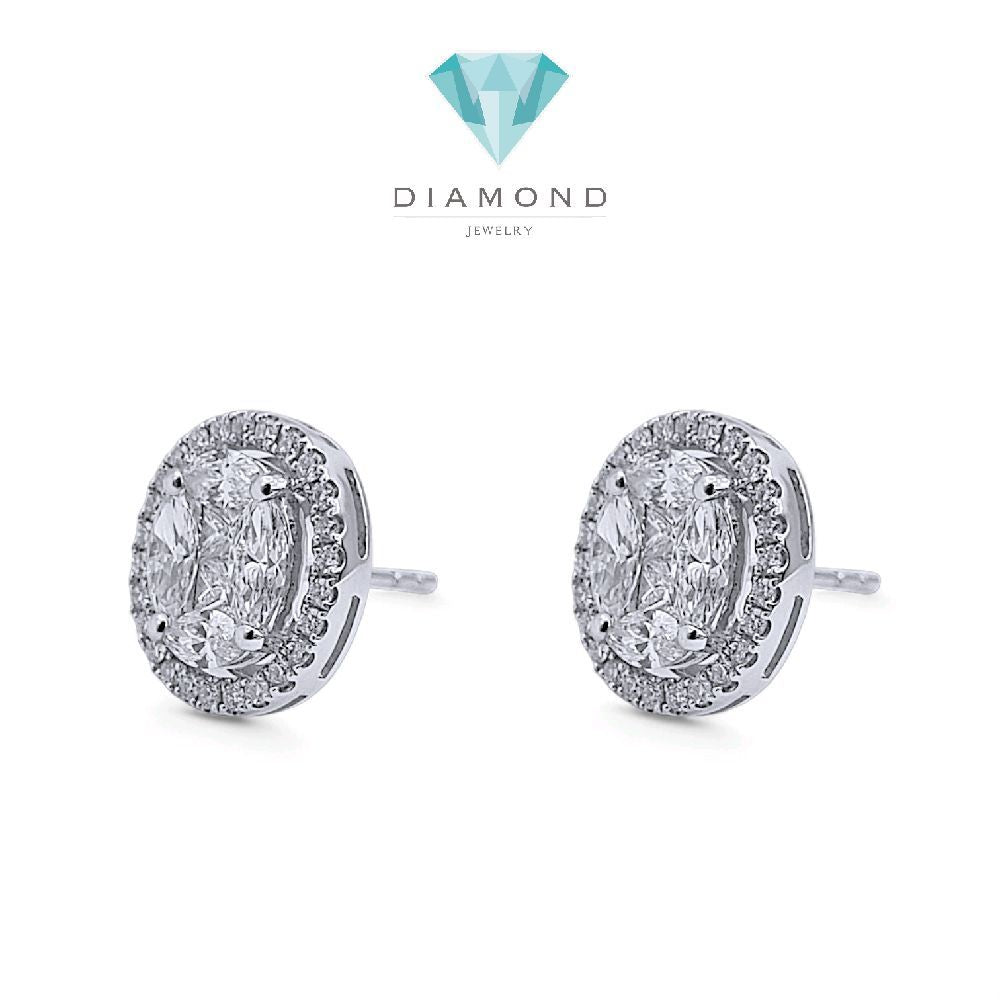 Oval Diamond Earring 18K / Anting Berlian Oval 18K / Diamond Jewelry 404AB2400PRLS