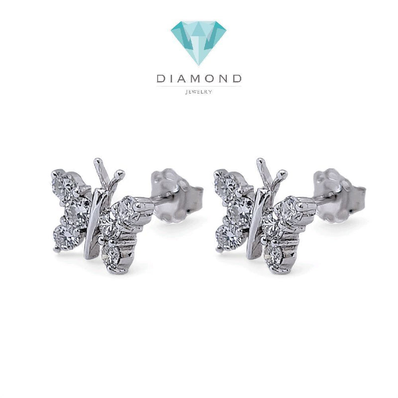 Butterfly Diamond Earring 18K / Anting Berlian Kupu-kupu 18K / Diamond Jewelry 409AB700PFLS