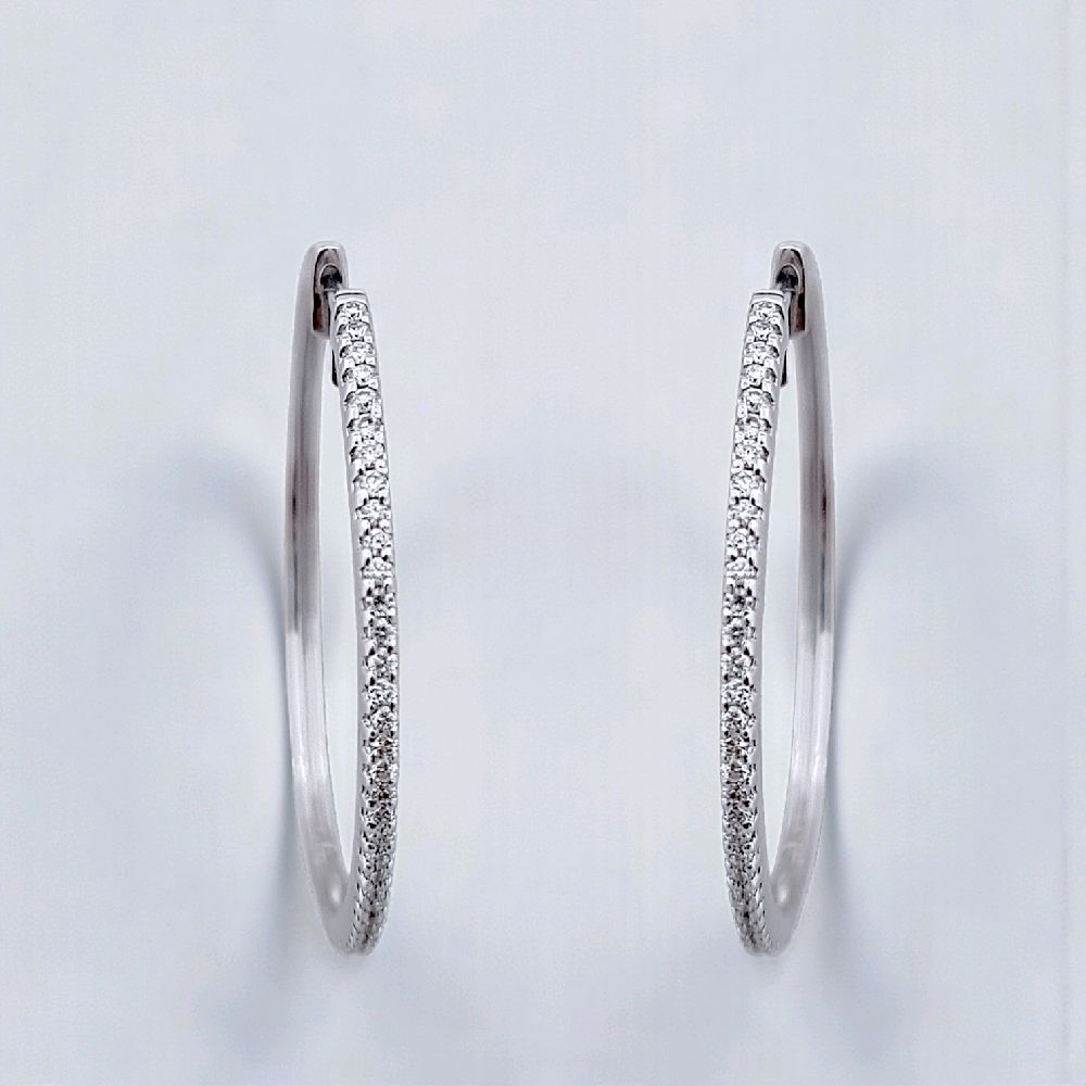 Circle Hoop Diamond Earring 18K / Anting Berlian Bulat 18K / Diamond Jewelry 406AB1800PFLS
