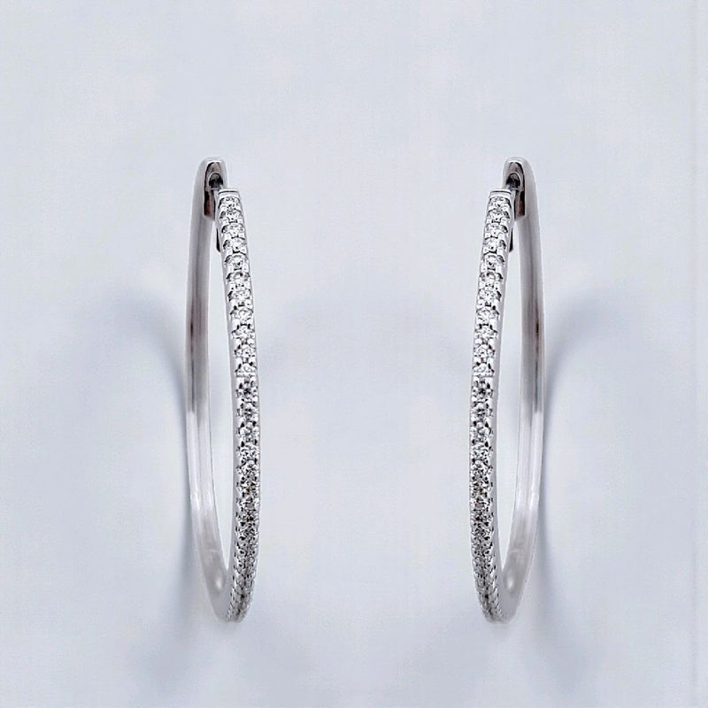 Circle Hoop Diamond Earring 18K / Anting Berlian Bulat 18K / Diamond Jewelry 406AB1800PFLS