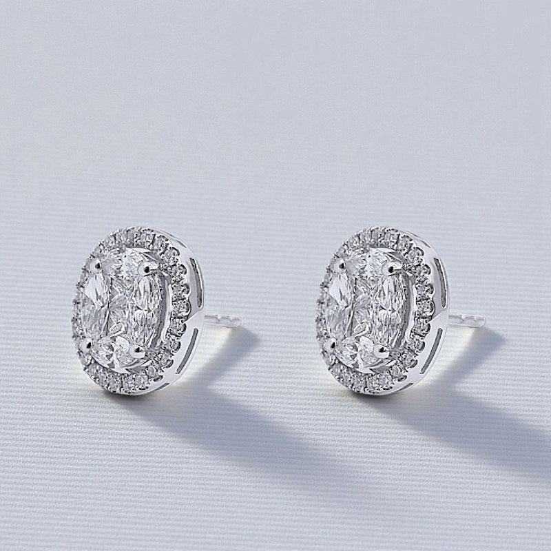 Oval Diamond Earring 18K / Anting Berlian Oval 18K / Diamond Jewelry 404AB2400PRLS