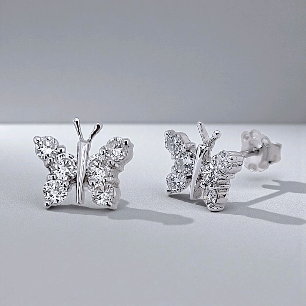 Butterfly Diamond Earring 18K / Anting Berlian Kupu-kupu 18K / Diamond Jewelry 409AB700PFLS