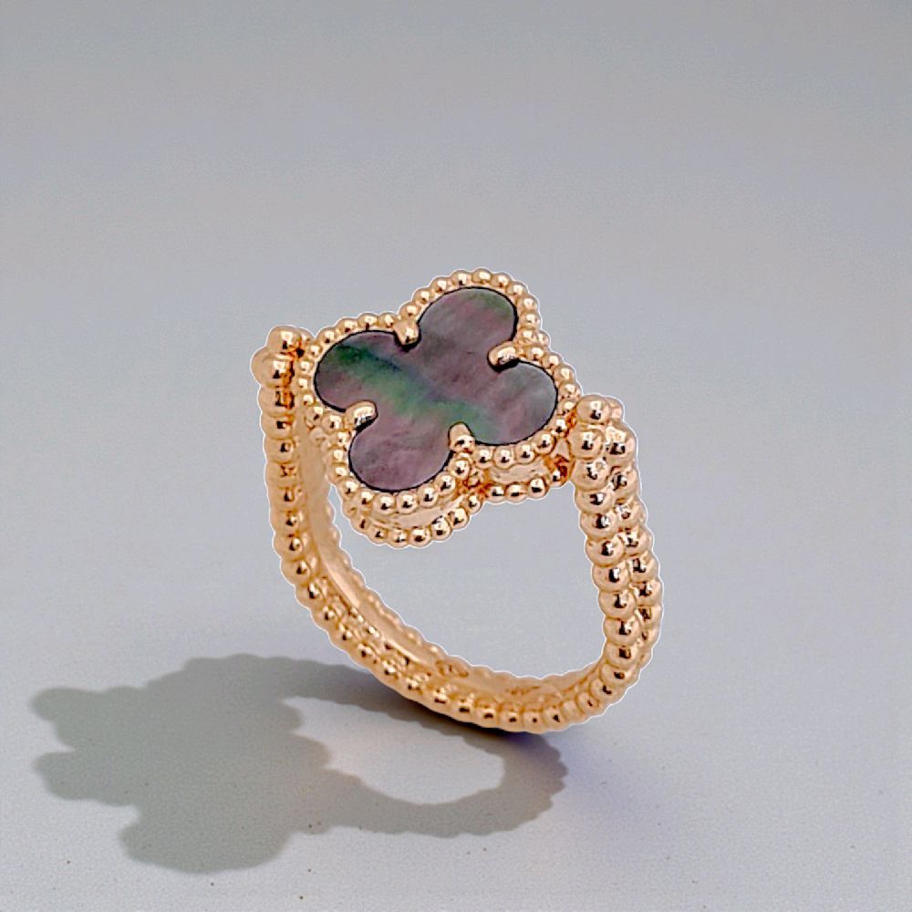 Clover Obsidian Diamond Ring 18K / Cincin Clover Berlian Obsidian 18K / Diamond Jewelry 408CBD13000RY