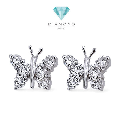 Butterfly Diamond Earring 18K / Anting Berlian Kupu-kupu 18K / Diamond Jewelry 409AB700PFLS