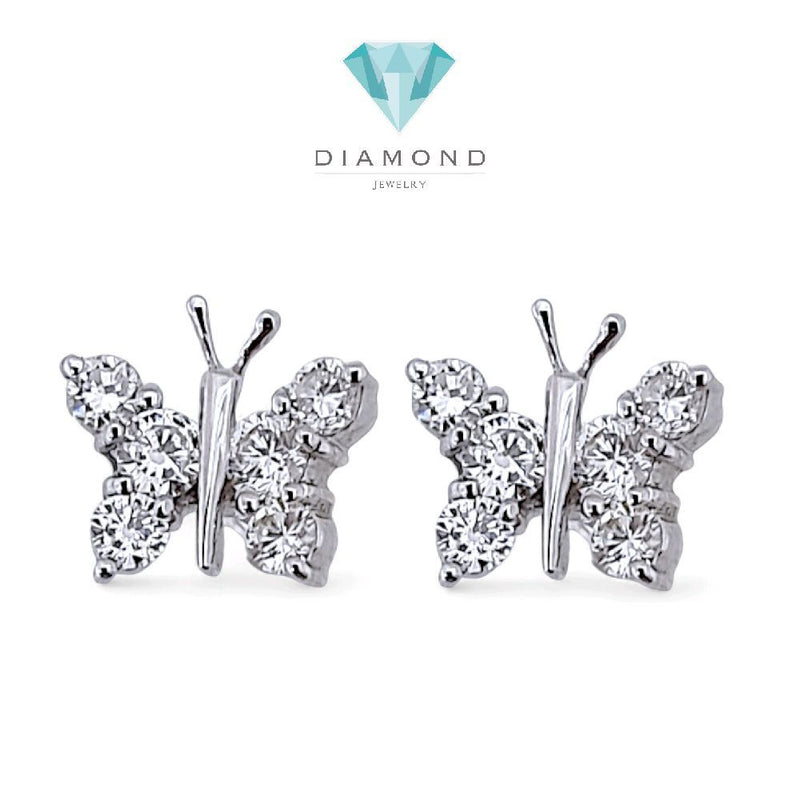 Butterfly Diamond Earring 18K / Anting Berlian Kupu-kupu 18K / Diamond Jewelry 409AB700PFLS