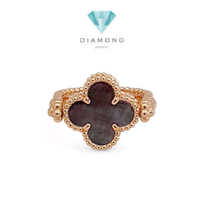 Clover Obsidian Diamond Ring 18K / Cincin Clover Berlian Obsidian 18K / Diamond Jewelry 408CBD13000RY