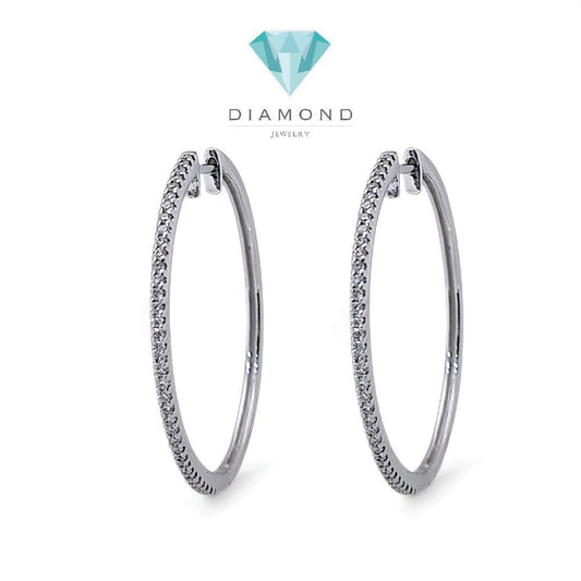 Circle Hoop Diamond Earring 18K / Anting Berlian Bulat 18K / Diamond Jewelry 406AB1800PFLS