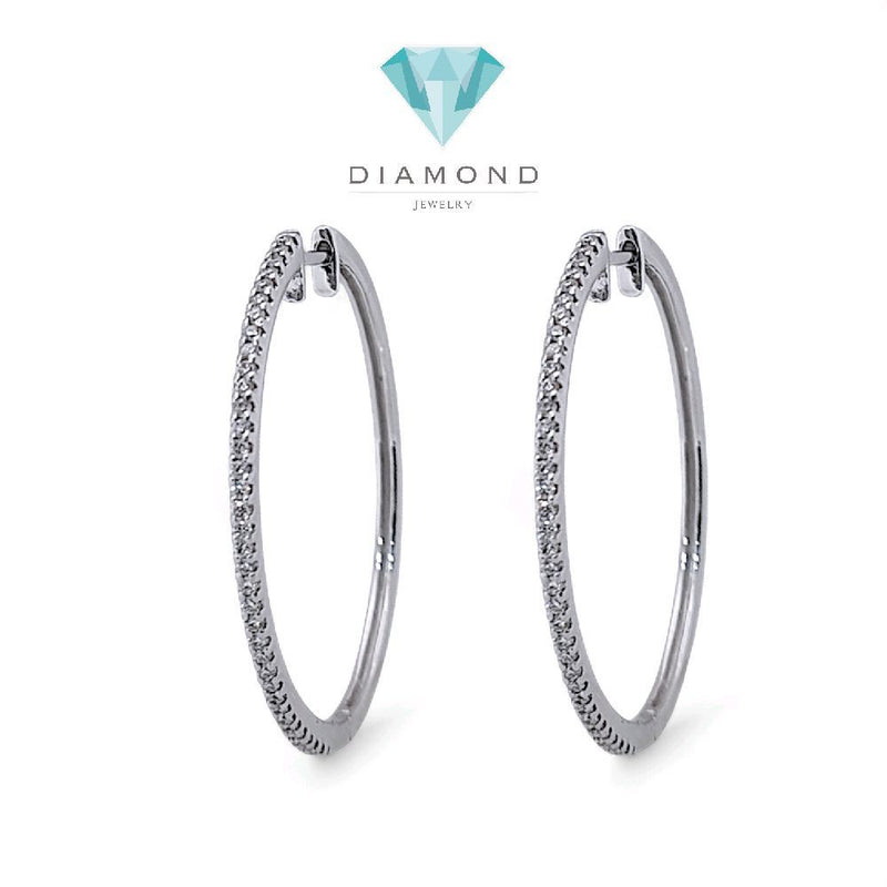 Circle Hoop Diamond Earring 18K / Anting Berlian Bulat 18K / Diamond Jewelry 406AB1800PFLS