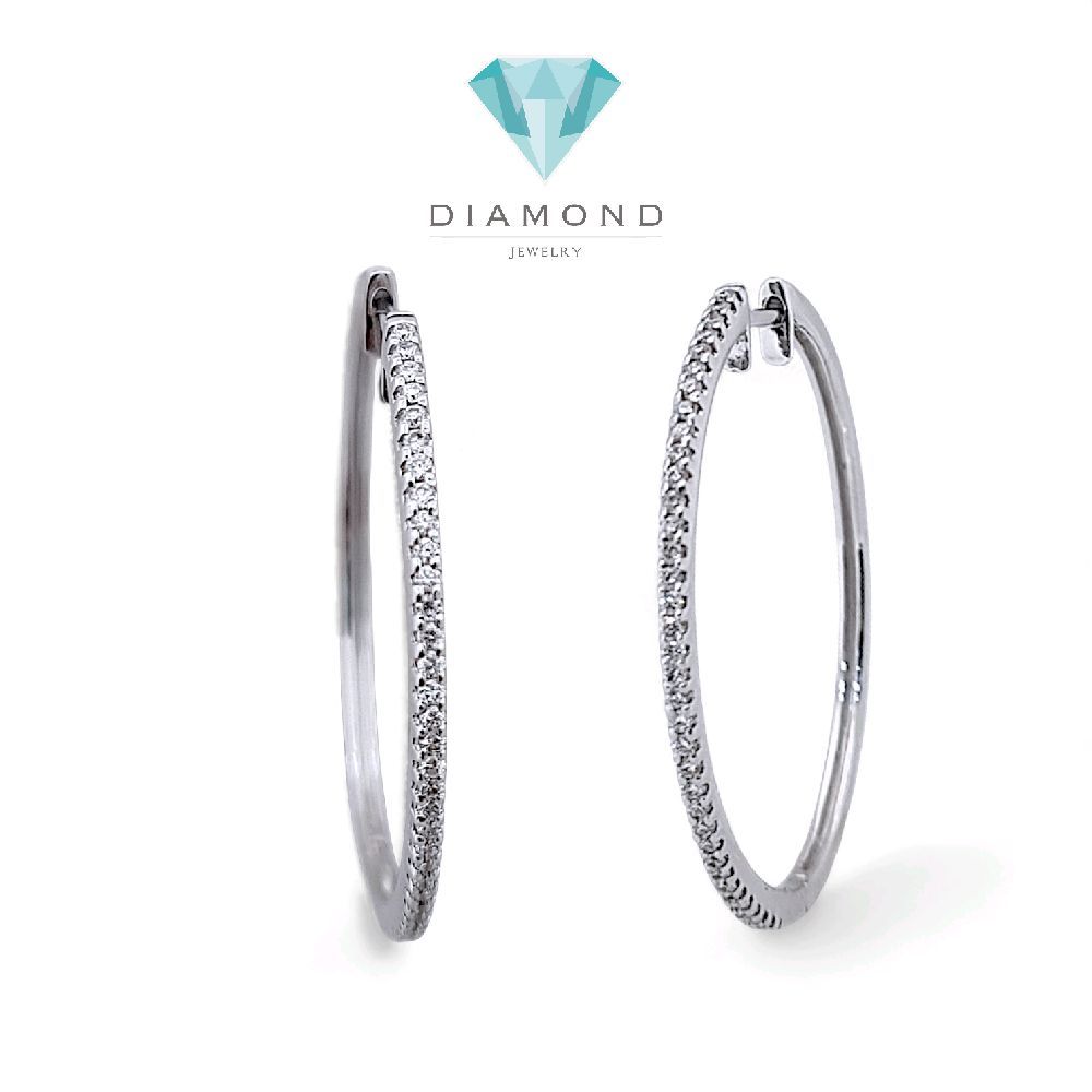 Circle Hoop Diamond Earring 18K / Anting Berlian Bulat 18K / Diamond Jewelry 406AB1800PFLS