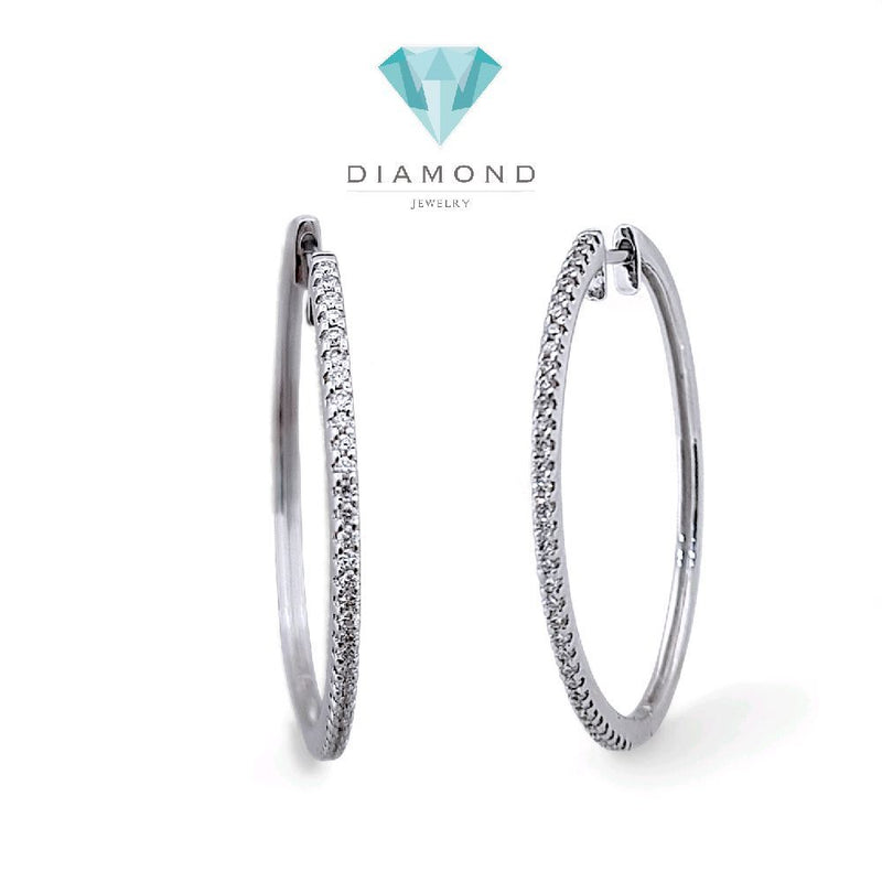 Circle Hoop Diamond Earring 18K / Anting Berlian Bulat 18K / Diamond Jewelry 406AB1800PFLS