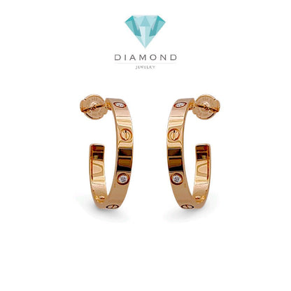 Love Diamond Medium Earring 18K / Anting Berlian Medium Love 18K / Diamond Jewelry 400ABD13000RY