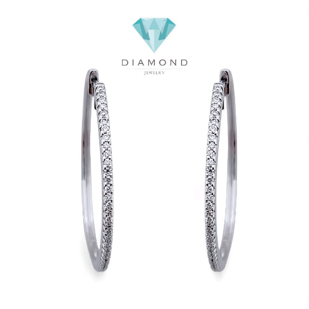 Circle Hoop Diamond Earring 18K / Anting Berlian Bulat 18K / Diamond Jewelry 406AB1800PFLS