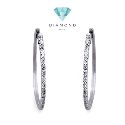 Circle Hoop Diamond Earring 18K / Anting Berlian Bulat 18K / Diamond Jewelry 406AB1800PFLS