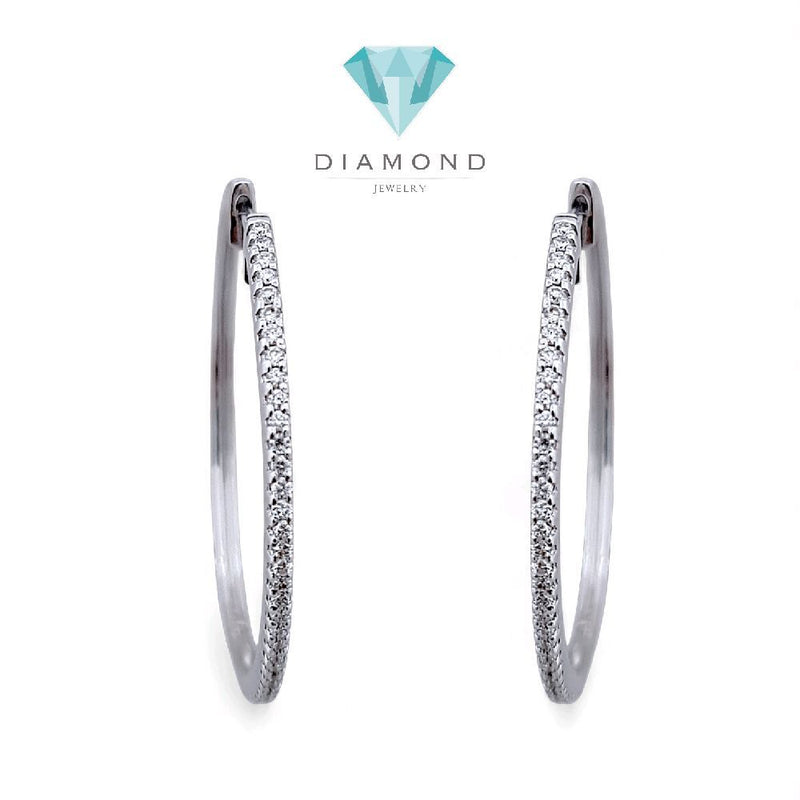 Circle Hoop Diamond Earring 18K / Anting Berlian Bulat 18K / Diamond Jewelry 406AB1800PFLS