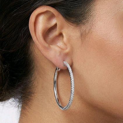 Circle Hoop Diamond Earring 18K / Anting Berlian Bulat 18K / Diamond Jewelry 406AB1800PFLS