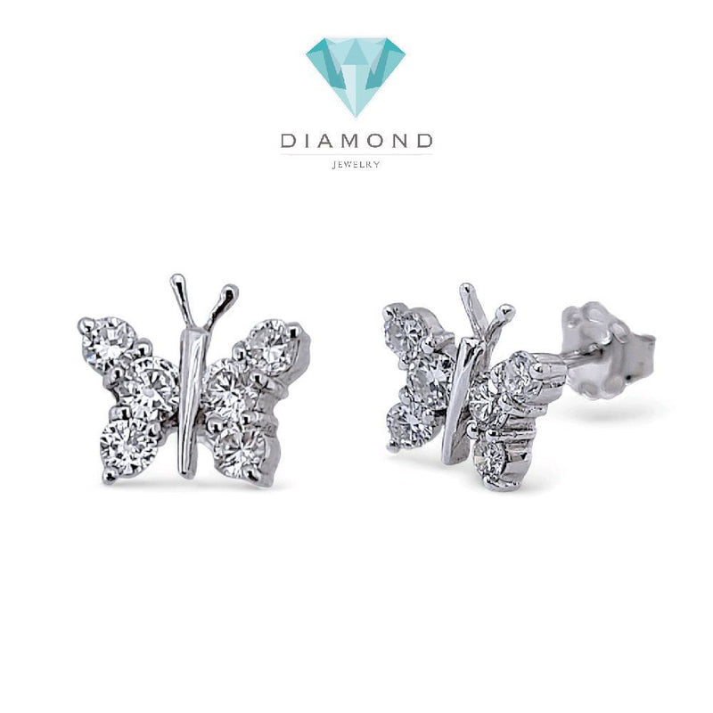 Butterfly Diamond Earring 18K / Anting Berlian Kupu-kupu 18K / Diamond Jewelry 409AB700PFLS