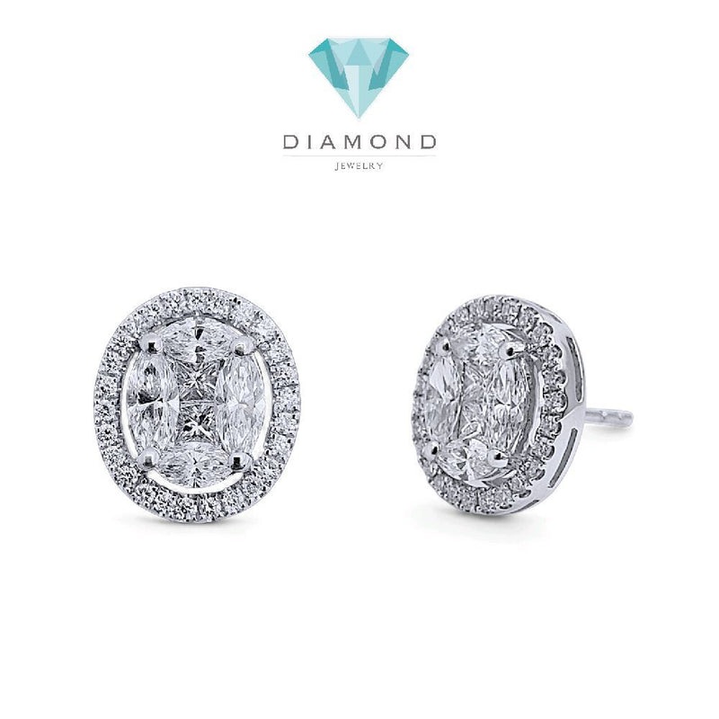 Oval Diamond Earring 18K / Anting Berlian Oval 18K / Diamond Jewelry 404AB2400PRLS