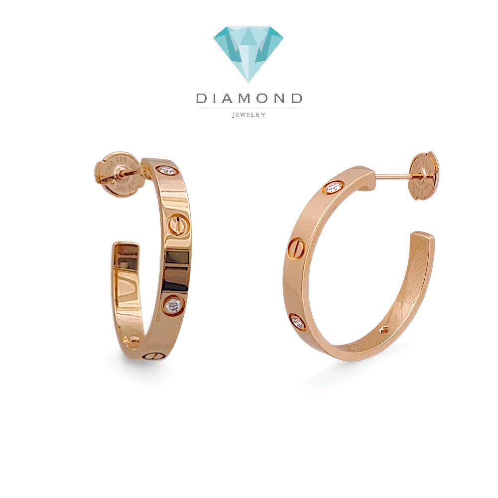 Love Diamond Medium Earring 18K / Anting Berlian Medium Love 18K / Diamond Jewelry 400ABD13000RY