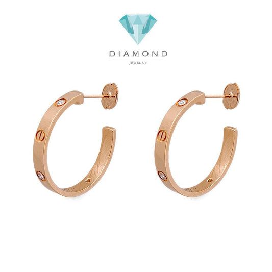 Love Diamond Medium Earring 18K / Anting Berlian Medium Love 18K / Diamond Jewelry 400ABD13000RY